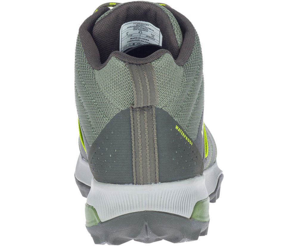 Merrell Hiking Boots Olive - Zion FST Mid Waterproof - Mens 36GBUOPVL